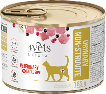 4VETS Natural URINARY NON STRUVITE dla kota 185g