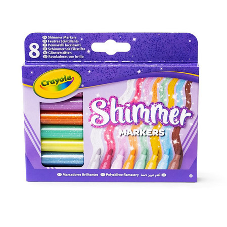 Crayola Flamastry błyszczące mazaki dla dzieci 8szt.