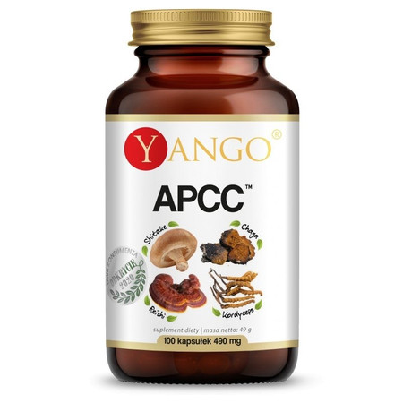 Yango − APCC™, reishi, kordyceps, shitake, chaga − 100 kaps.
