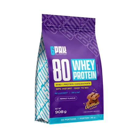 6PAK 80 WHEY PROTEIN odżywka białkowa WPC 908g smak czekolada