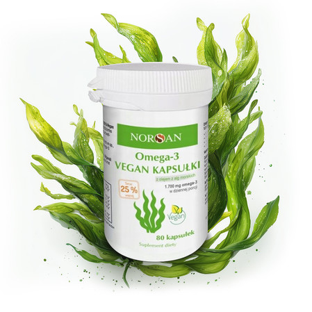 Norsan Omega-3 roślinny olej z Alg 80 vege kaps.