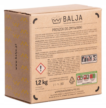 BALJA Ekologiczny Proszek do zmywarki 1,2kg