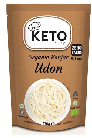 MAKARON (KONJAC) TYPU NOODLE UDON BEZGLUTENOWY BIO 270 g (200 g) - KETO CHEF (BETTER THAN FOODS)