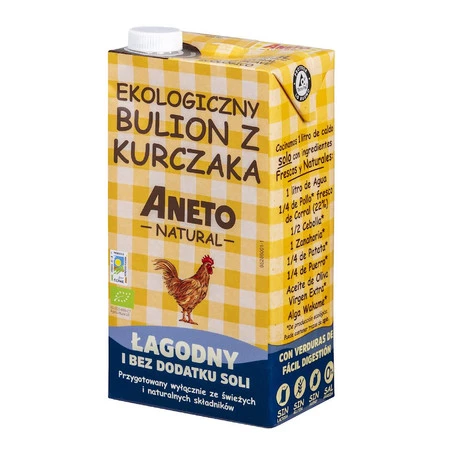 ANETO NATURAL BULION DROBIOWY BEZ DODATKU SOLI W PŁYNIE BEZGLUTENOWY BIO 1 L
