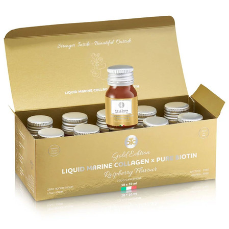 The Collagen Company Płynny Kollagen Morski z biotyną 5000 mg x 10 shotów o smaku Malinowym