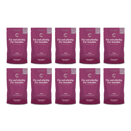 Zestaw 10x HERRMANN'S Selection Sensitive Dog Pferd - konina z cukinią i batatami (150g)