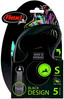 FLEXI BLACK Design Smycz taśmowa S / 5m niebieska