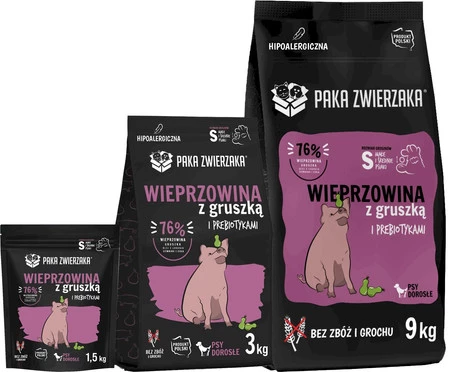 PAKA ZWIERZAKA Wieprzowina z Gruszką S bez zbóż 3kg
