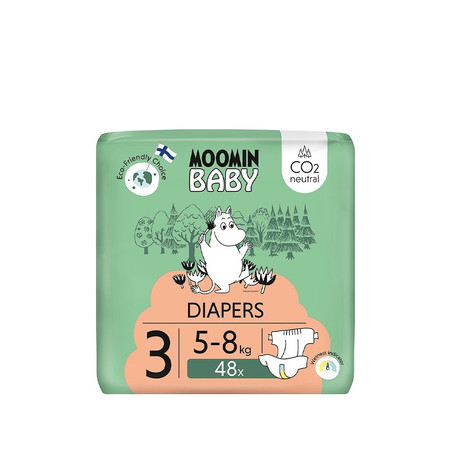 MOOMIN Baby, Pieluszki 3 MIDI 5-8 kg, 48 szt. EKO