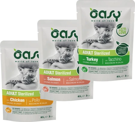 OASY Cat Lifestage Adult Sterilized Salmon Łosoś 85g