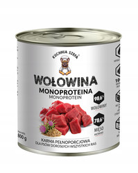Kuchnia Szefa Wołowina - karma mokra dla psa -   800g