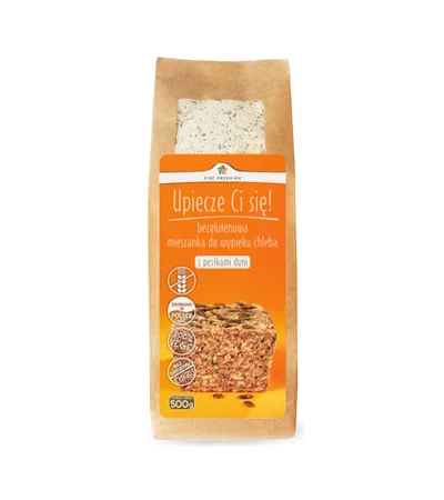 Zestaw 3x Pięć Przemian - Bezglutenowa mieszanka do wypieku chleba z pestkami dyni - 500 g