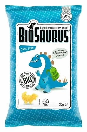 BioSaurus − Chrupki kukurydziane Dinozaury z solą morską bezgl. BIO − 30 g