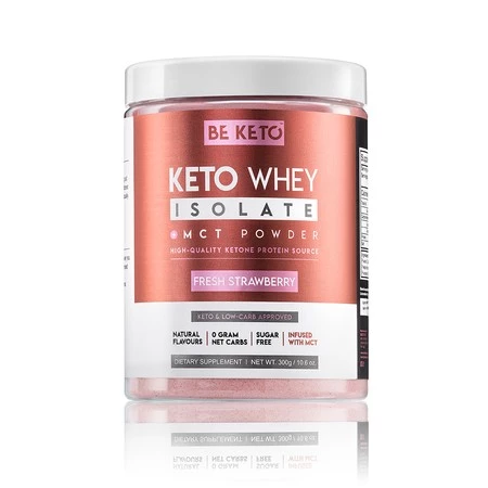 Keto Izolat Białka z olejem MCT Świeża Truskawka