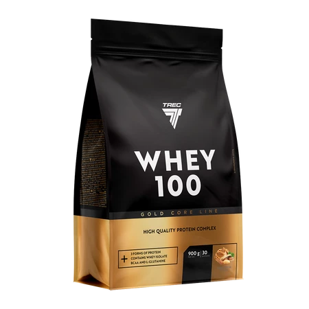 Trec Nutrition Gold Core Line Whey 100 odżywka białkowa WPC 900g smak masło orzechowe