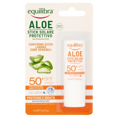 Equilibra Aloe Solare Aloesowy Sztyft przeciwsłoneczny SPF50+ 10ml