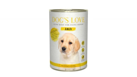 Zestaw 10x DOG'S LOVE Junior Geflügel - drób z cukinią i jabłkami dla szczeniąt (400g)