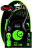 FLEXI NEW NEON Smycz taśmowa S / 5m zielona
