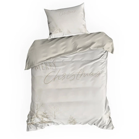 Komplet pościeli świątecznej 160x200 cm z mikrowłókna – beżowy