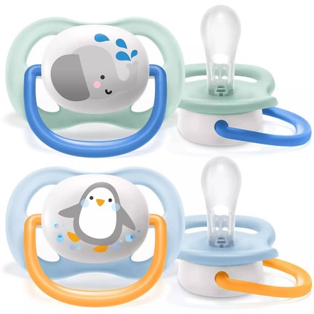 AVENT SCF080/05 Smoczek Ultra Air Animals 0-6M chłopiec słonik/pingwin