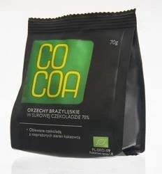 Cocoa Orzechy Brazylijskie w surowej czeko BIO 70g