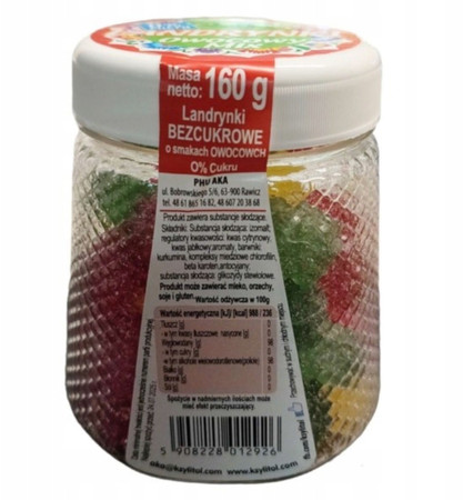Aka Landrynki Owocowe 0% Cukru Owocowy Mix 160 g