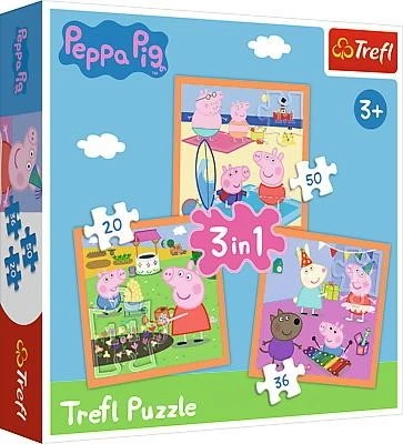 Puzzle 3w1(20,36,50) Pomysłowa Świnka Peppa 34852 -