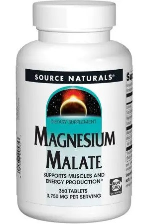 SOURCE NATURALS Magnesium Malate Jabłczan magnezu na wsparcie pracy mięśni 360 tabl.