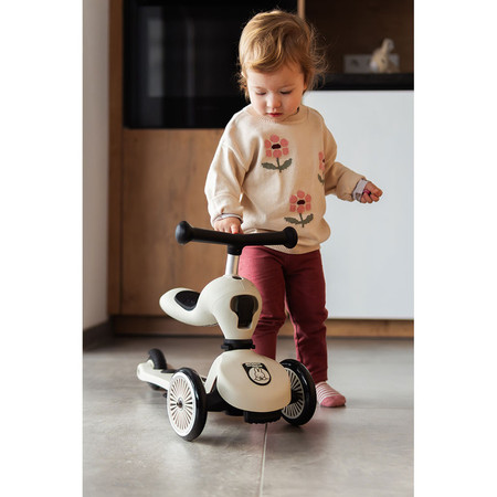 SCOOTANDRIDE Highwaykick 1 Push and Go 2w1 Jeździk i hulajnoga z rączką do prowadzenia 1-5 lat Miffy Ash
