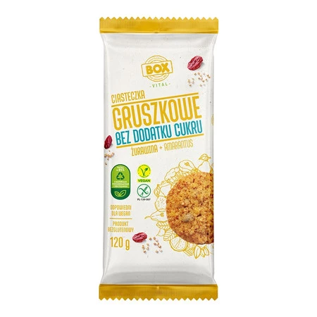 Ciasteczka gruszkowe żurawina + amarantus 120 g