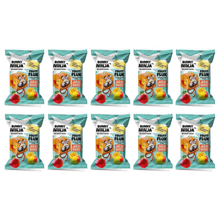 Zestaw 10x Fruit Fluk o smaku jabłko-mango 15 g