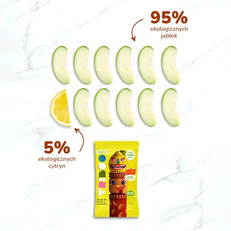 Smileat Triboo, BIO Sminolas, Żelki owocowe bez cukru Jabłko i Cytryna, 25g
