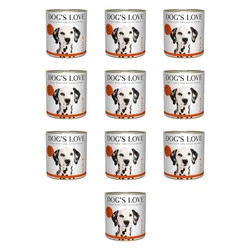 Zestaw 10x DOG'S LOVE Rind - wołowina z jabłkiem, szpinakiem i cukinią (800g)