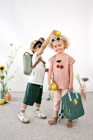 Lassig Plecak mini kwadratowy dla przedszkolaka Little Gang Lemon dark green