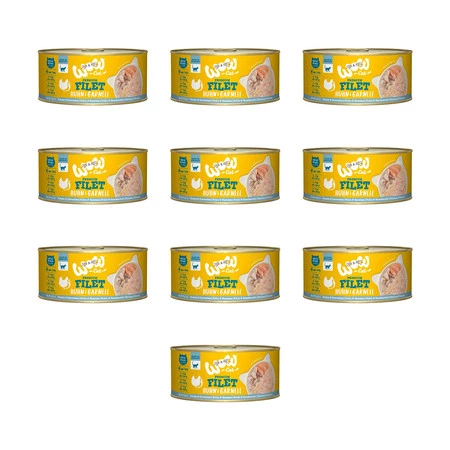 Zestaw 10x WOW CAT Huhn Garnelen - filety kurczaka z krewetkami (70g)