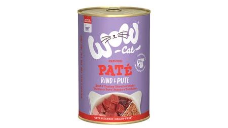 Zestaw 10x WOW CAT Rind Pute - wołowina z indykiem dla dorosłych kotów (400g)