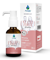 Zestaw 2x Avitale Witamina K2 + D3 FORTE (Vita MK7) 50uq + D3 4000IU Olive 30 ml