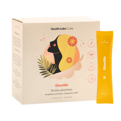 Health Labs Care GlowMe kolagen rybi, witaminy i ekstrakt z pestek winogron 30 saszetek smak ananas + mango