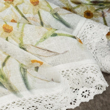 FIRANA GOTOWA FLORA 150 X 30 CM BIAŁY