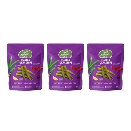 Zestaw: 3x Super Munchies Chipsy Z Okry O Smaku Masala 50g