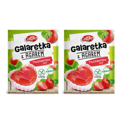Zestaw: 2x Celiko − Galaretka z agarem o smaku truskawkowym bez glutenu − 45 g