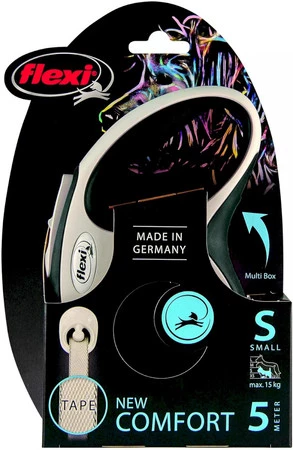 FLEXI NEW COMFORT Smycz taśmowa S / 5m czarna