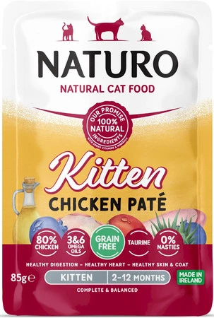 NATURO Cat GF Kitten Chicken Pate bez zbóż 85g
