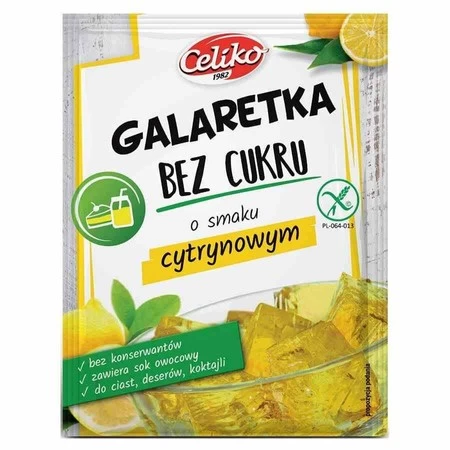 Celiko − Galaretka bez cukru cytrynowa bez glutenu − 14 g