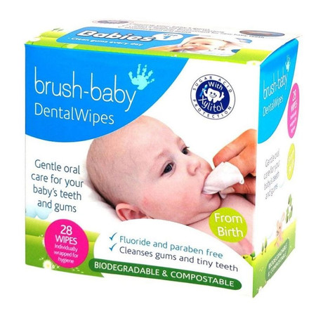 DentalWipes chusteczki do czyszczenia dziąseł i zębów mlecznych 28szt.