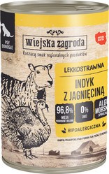 Wiejska Zagroda Indyk z Jagnięciną bez zbóż - karma mokra dla psa - 400g