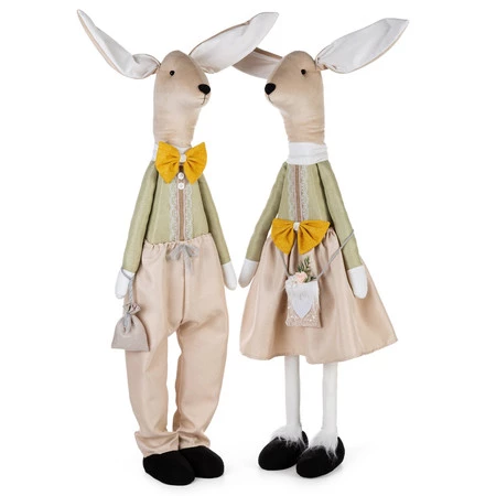 Ozdoba Wielkanocna, Zając, kolor beżowy, rozmiar 28 x 21 x 100 cm