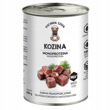 Kuchnia Szefa Kozina - karma mokra dla psa - 400g
