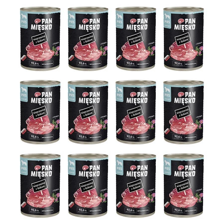 Pan Mięsko Karma mokra dla psa Wieprzowina z dzikiem pies dorosły 400g x 12 szt