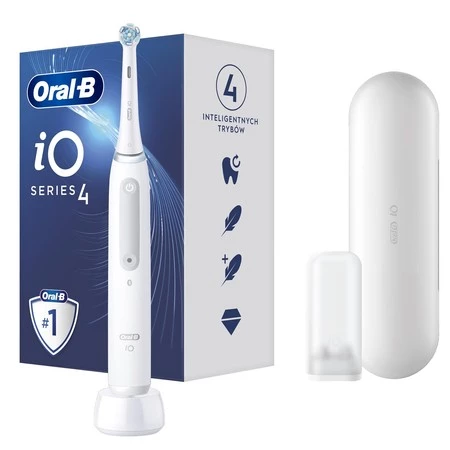 ORAL-B BRAUN SZCZOTECZKA ELEKTRYCZNA iO SERIES 4 WHITE iOG4.1A6.1DK (4 programy, 1 końcówka, 1 etui)